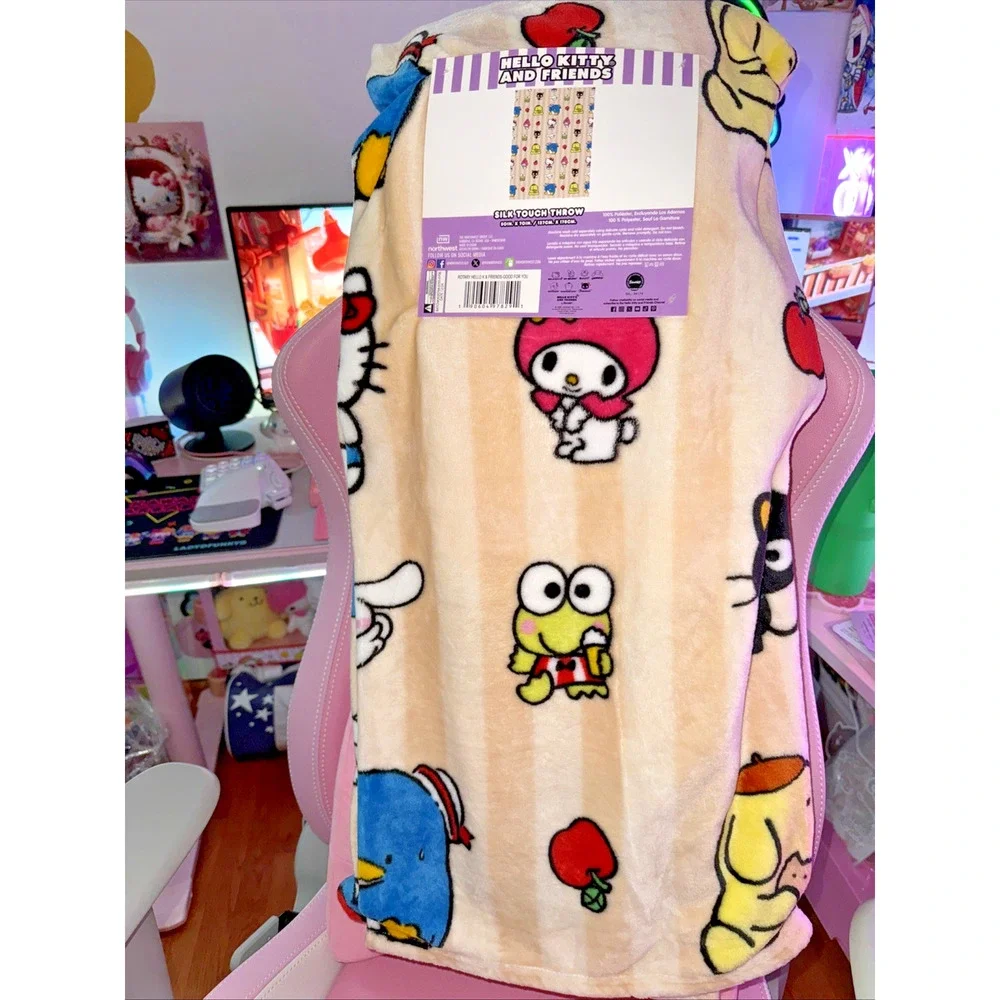 Hello Kitty & Friends Throw Blanket Silk Touch 50x70 Snacks Food 2025 Sanrio